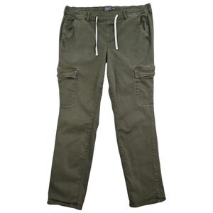 Torrid Womens Plus 1R Olive Green Cargo Pants Elastic Drawstring Waist Straight